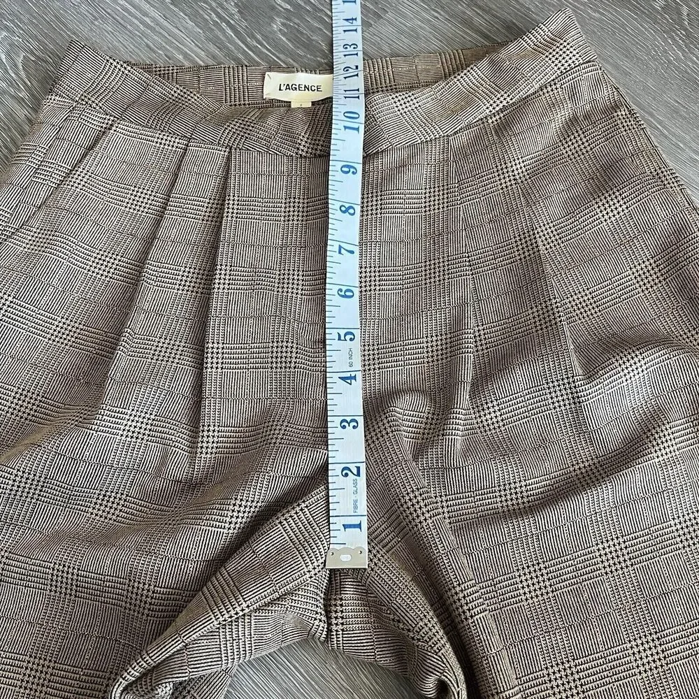 L’Agence Mabel Culotte Shorts Womens Size 2 Brown Plaid